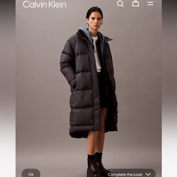 Calvin Klein Long Down Puffer Jacket sz XS - Picture 9 of 14
